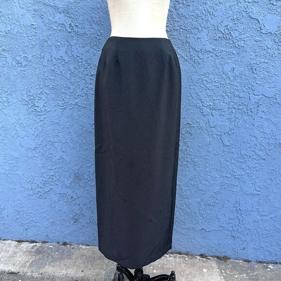 Vintage Column Skirt Plaid Maxi Minimalist Classic by Larry Levine office work - Picture 5 of 10
